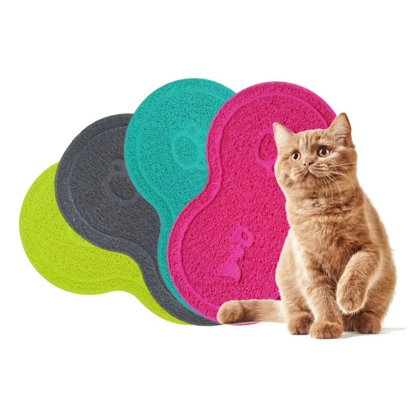 Pet Feeding Mat Dog Cat Eating Drinking Bowl Pad Waterproof Pet Litter Mat Puppy Water Food Dish Tray PVC Feed Placemat for Pet
